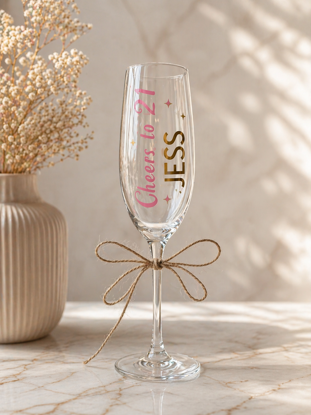 Cheers to 21 – Personalized Champagne Glass